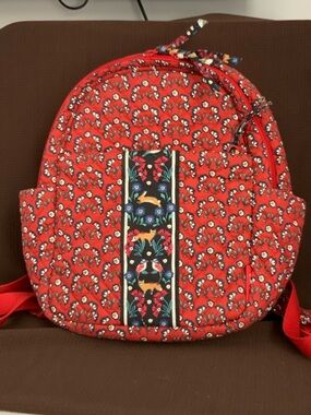 Vera Bradley Red Floral Pattern Quilted small Backpack